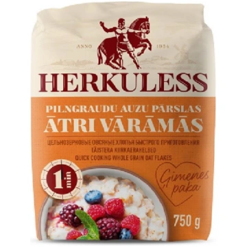 Auzu pārslas HERKULESS, ātri vārāmās, 750g (450-17