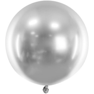 Sudraba HROM lateksa balons 1 gab 60 cm