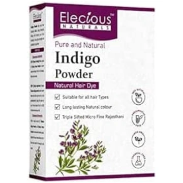 Elecious Indigo pulveris matiem melns, 100% tīrs u