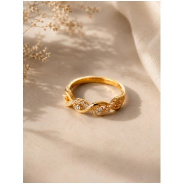 Gredzens zelta tonī "Golden Infinity Shine" - 16