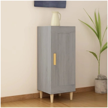 Kumode, pelēka ozolkoka, 34,5x34x90 cm, inženierij
