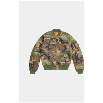 MA-1 BOMBER JACKET SLIM FIT (WOODLAND CAMO) - WOOD