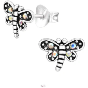 Sudraba auskari ar akmeņiem, Dragonfly All4Silver