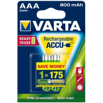 Uzlādējamās baterijas Varta, AAA, 800 mAh, 2 gab