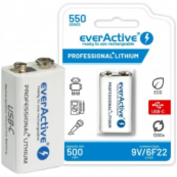 EverActive Professional+ EVHR22-550C Lithium 9V 55