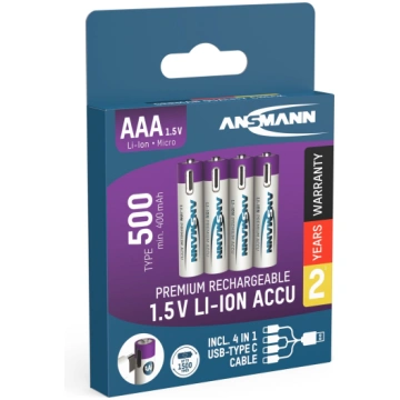 Uzlādējamās baterijas Ansmann, AAA, 400 mAh, 4 gab
