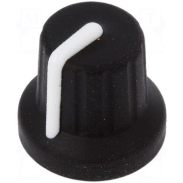 Knob | with pointer | rubber,plastic | Øshaft: 6mm