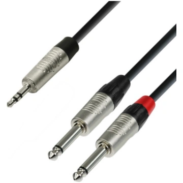 Adam Hall Cables4 STAR Rean® 2 Jack TS x Minijack 