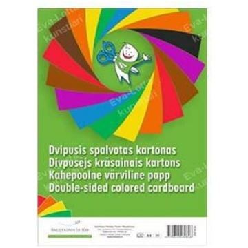 Krāsains kartons A4, 16 krāsas divpusējs 190g/m2 S