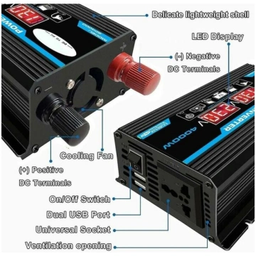 Automašīnu aksesuāri, 4000W 12V līdz 220V/110V LED