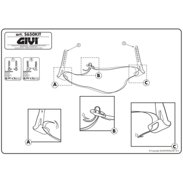 Givi kit with long brackets for S650 Childs seat 3