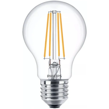 Philips LED spuldze E27 7W 806lm 2700K silti balta