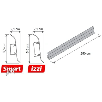 PVC grīdlīstes izzi 7112 2,5 m, elastīgas grīdlīst