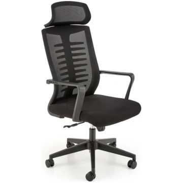Darba krēsls Fabio, 62 x 60 x 118 - 128 cm, melna 