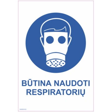 Zīme Jālieto respirators Alumīnijs (neobonds 2 mm)