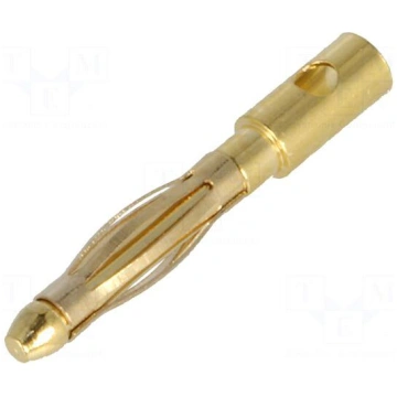 Plug | 2mm banana | 15A | Contacts: brass gold pla