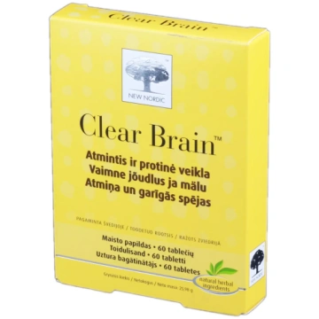 NEW NORDIC Clear Brain tabletes, 60 gab