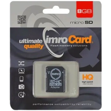 Imro Memory Card microSDHC / 8GB / cl. 4 + Adapter
