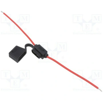 Fuse holder; 19mm; 15A; Leads: cables; 58V; Wire c
