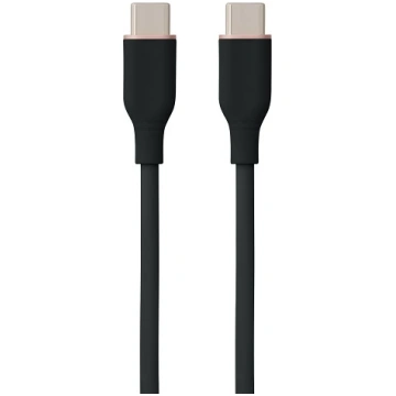 Silicone Cable USB Type-C - Type-C, 60W, (black, 1