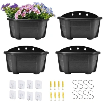 ORIMERC 25cm 4 Pack Sienas Hanging Stādītāji Plast
