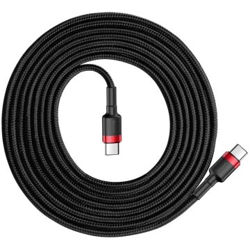 Vads Baseus, USB Type-C, 200 cm, melna krās./sarka