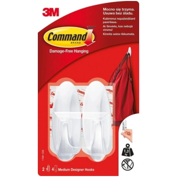 Command noņemami āķi W17081 ar līmlentēm (2 āķi + 