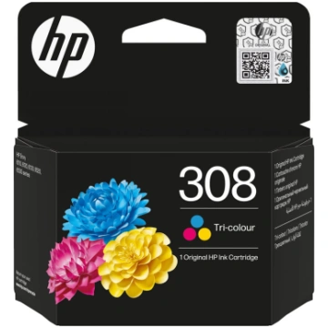 HP 308 Tri-color Original Ink Kasetne, Standarta i