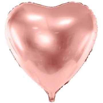 Folija balons Heart, 72x73cm, rozā zelts