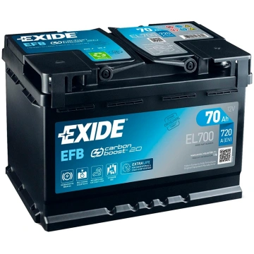 Akumulators Exide EFB EL700, 12 V, 70 Ah, 720 A