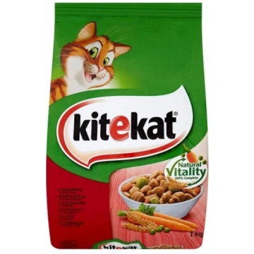 KITEKAT sausā kaķu barība ar liellopu gaļu un dārz