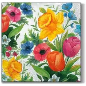 Salvetes 33x33 Pavasara ziedi (narcises, tulpes) P