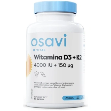 OSAVI vitamīns D3 + K2, 4000 SV + 150 mikrogrami (