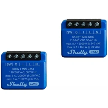 Viedais slēdzis Shelly 1 Mini Gen3 1P Bezvadu 110-