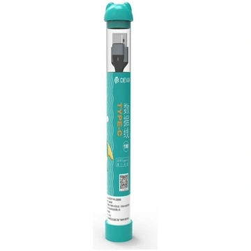 Kabelis Devia, USB/USB Type-C, 100 cm, gaiši zila 