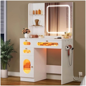 YITAHOME Dressing Table with LED Lighting Mirror, 