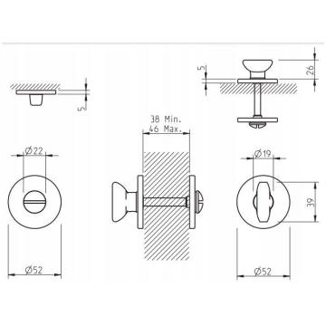 Tupai 4041 5s-153 Wc rozete, melna, plāna Nav norā