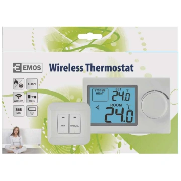Termostats bezvadu 5-35°C 2xAAA EMOS P5614
