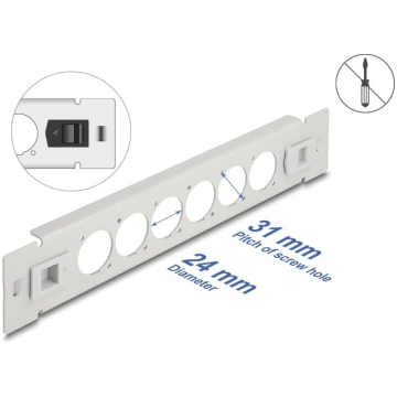 Delock 10″ D-Type Patch Panel 6 port tool free gre