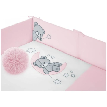 Bērnu gultas veļa ar apmales "Teddy bears" rozā