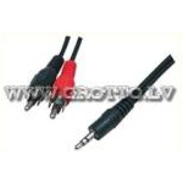 Kabelis 2RCA/s-3.5mm stereo/s (5m)