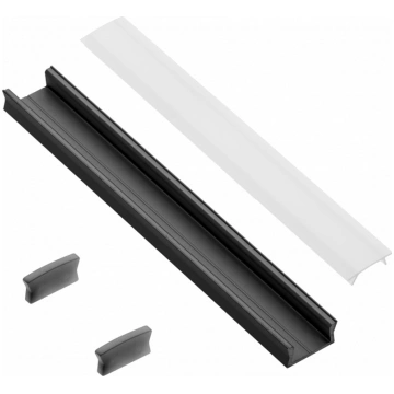 Profils LED lentei GLAX mini, melns; PA-ZGLAXMNKOM
