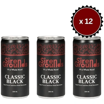 Siren Grounds Classic Black Cold Brew kafija ar el