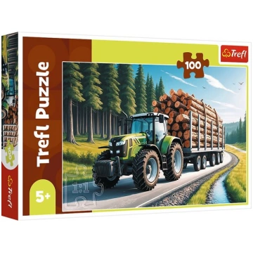 Puzle 100 gab. Meža traktors Trefl